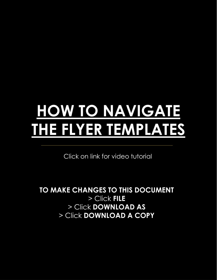 how to navigate the flyer templates