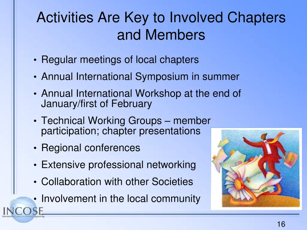 activities are key to involved chapters