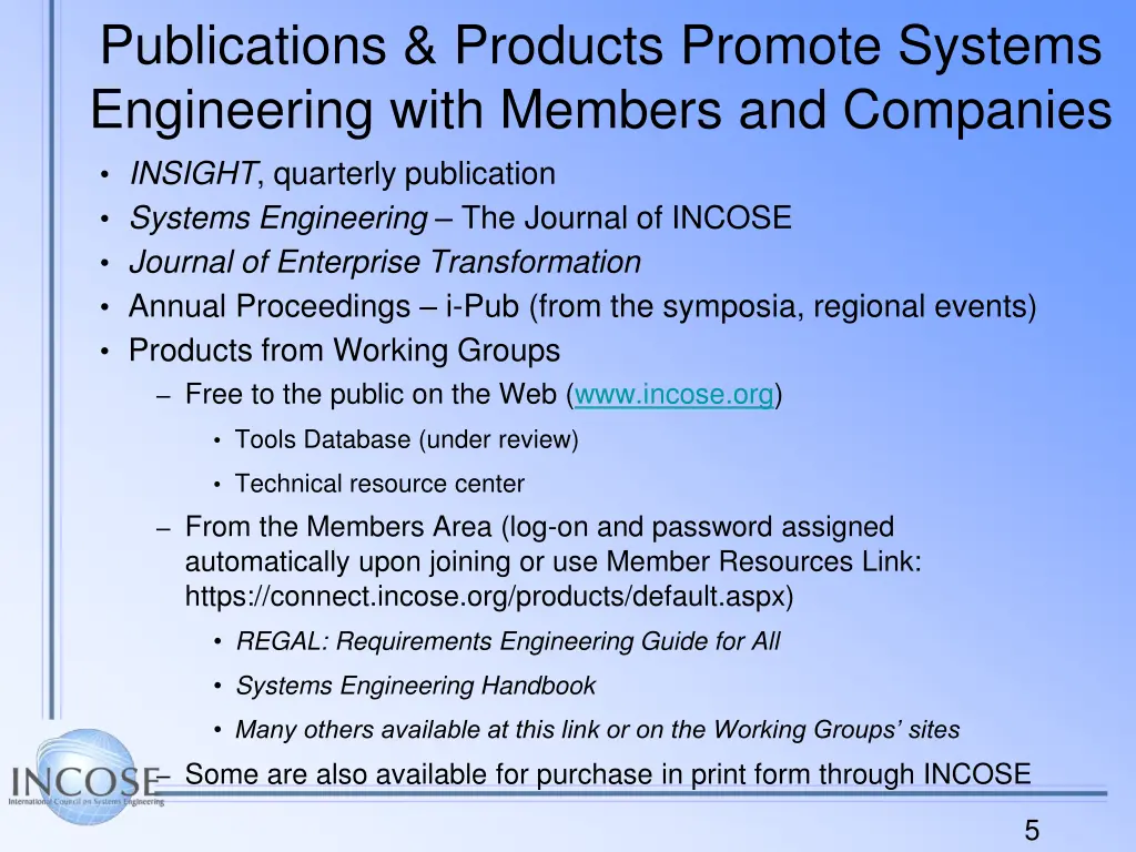 publications products promote systems engineering