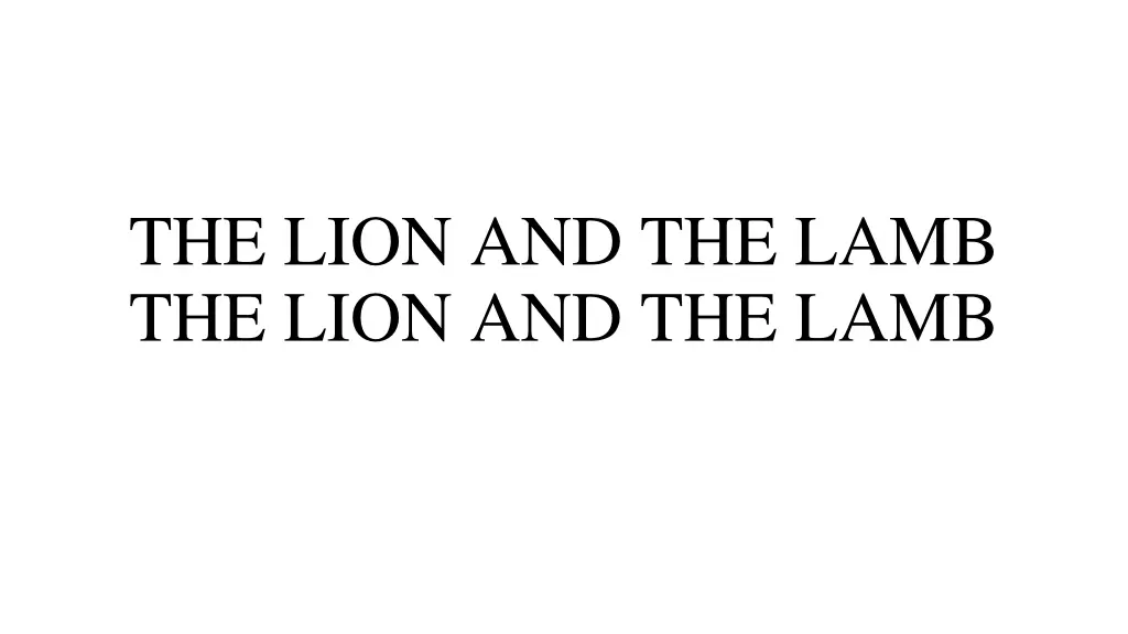 the lion and the lamb the lion and the lamb