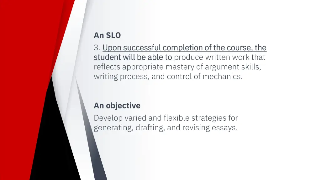an slo 3 upon successful completion of the course