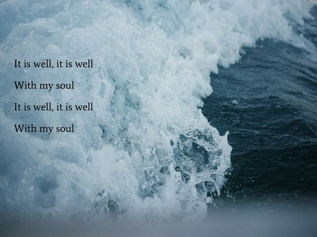 it is well it is well