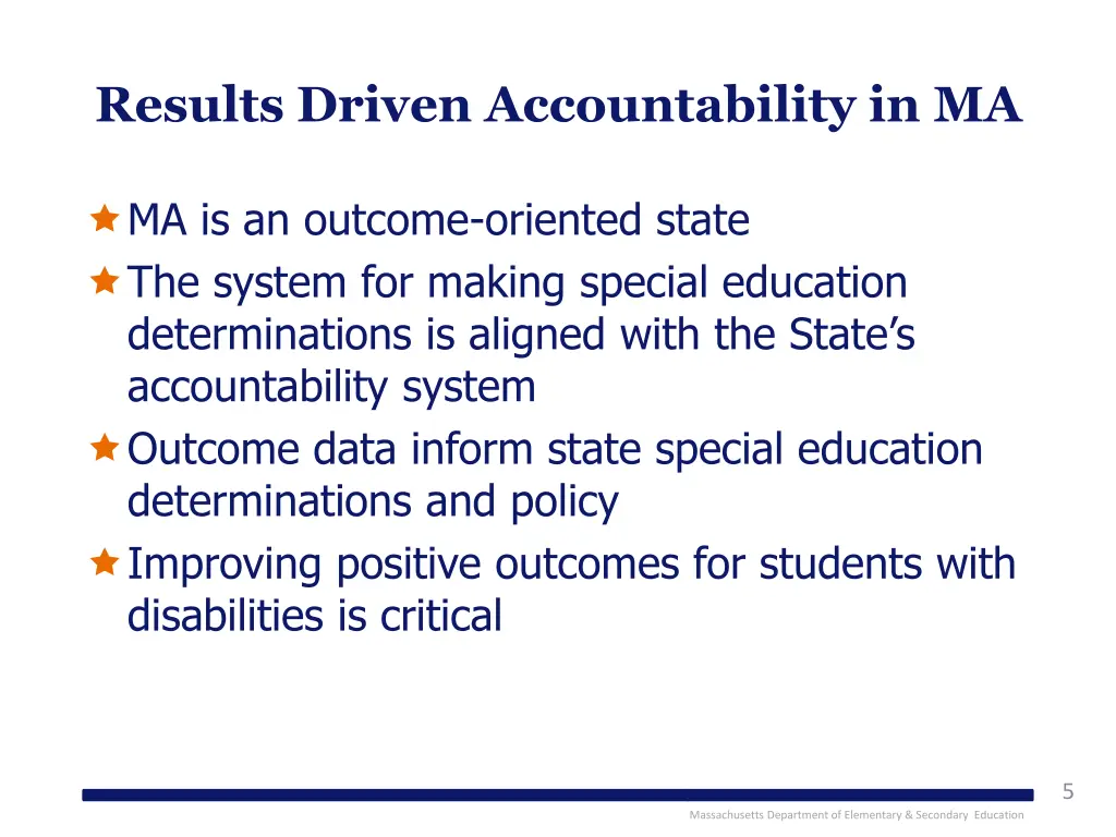results driven accountability in ma