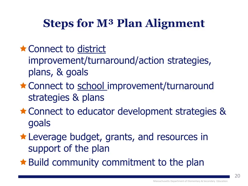 steps for m plan alignment