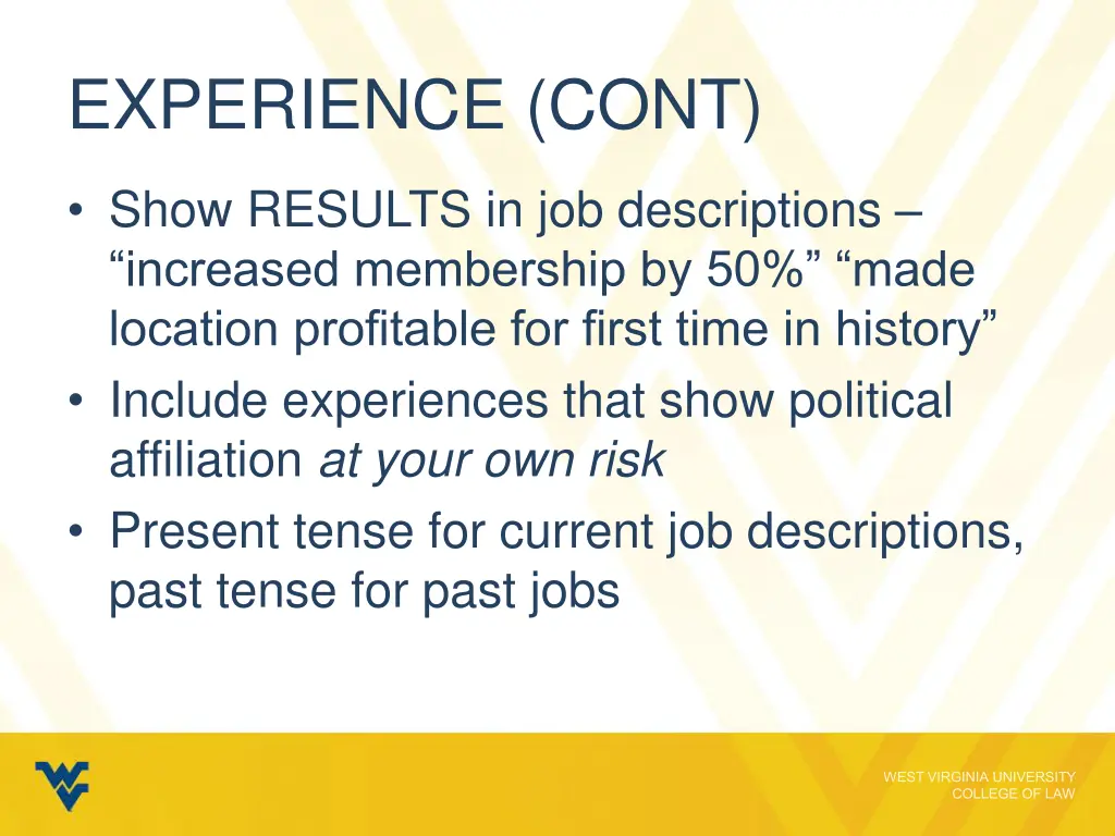 experience cont