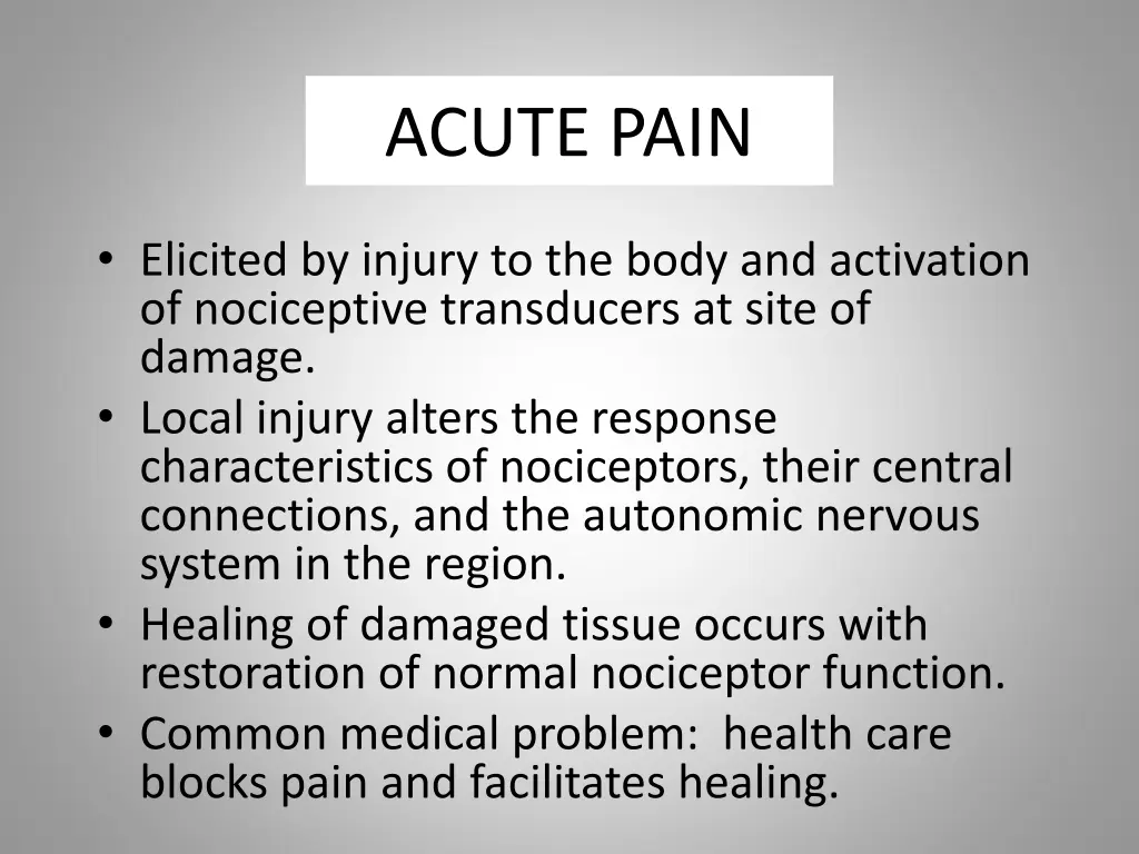 acute pain