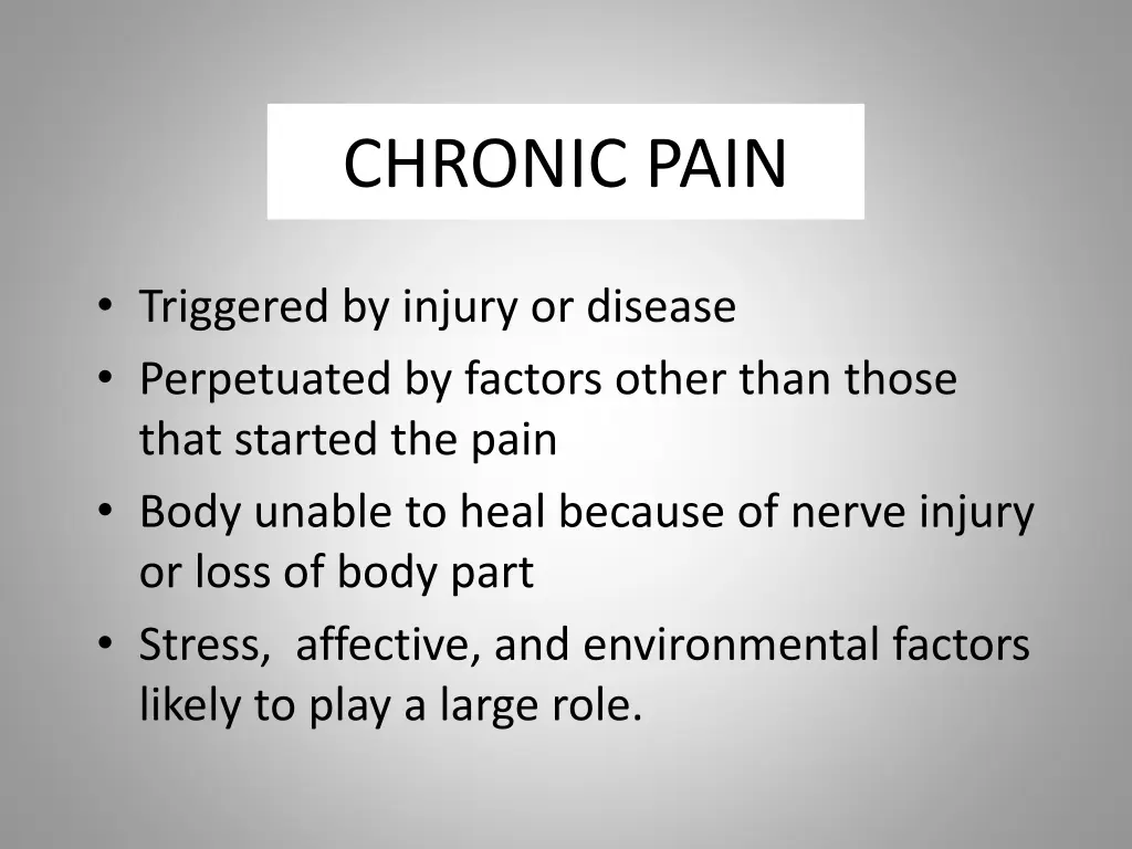 chronic pain