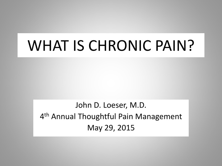 what is chronic pain