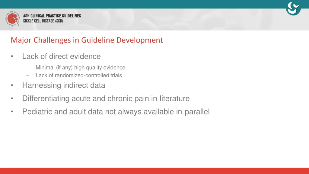 major challenges in guideline development