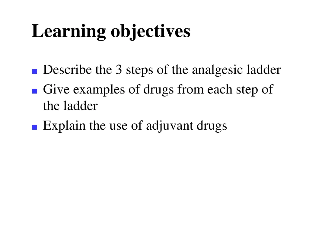 learning objectives