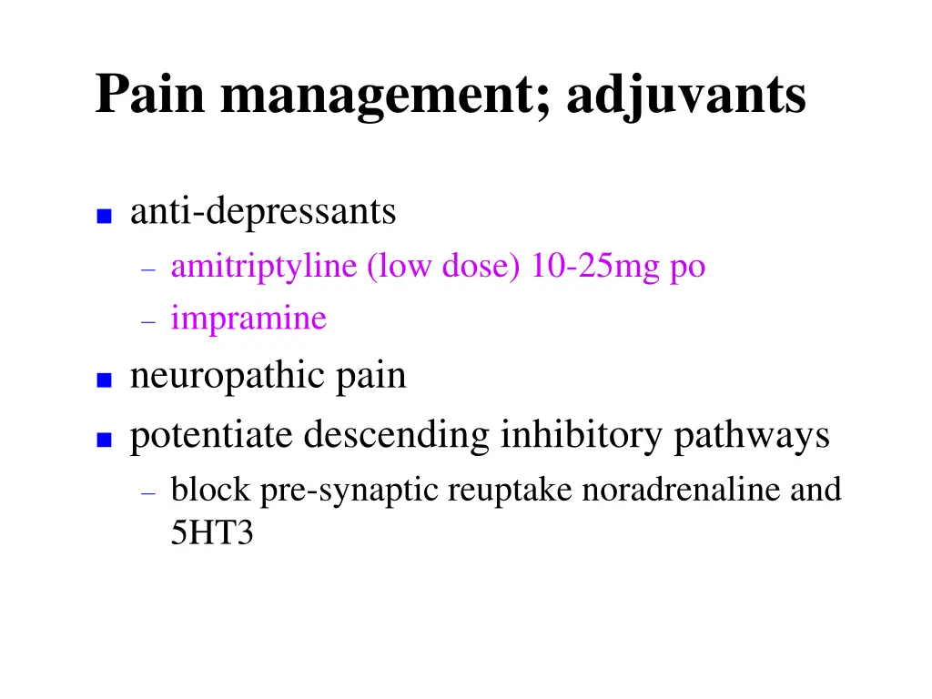 pain management adjuvants 2