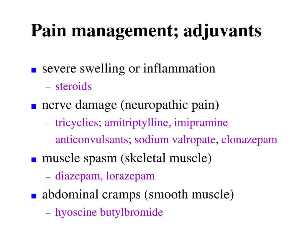 pain management adjuvants
