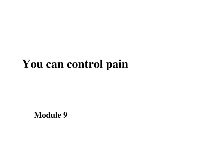 you can control pain