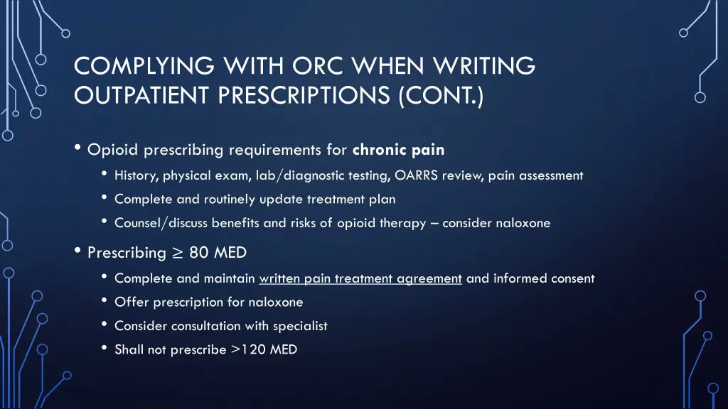 complying with orc when writing outpatient 1