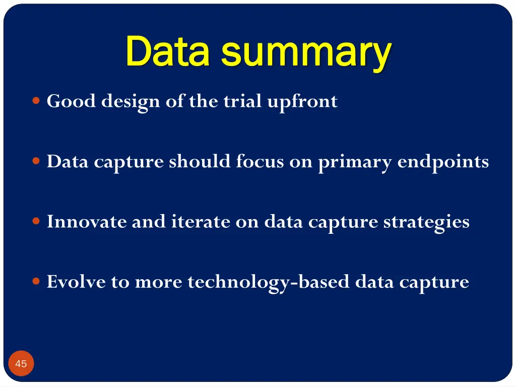 data summary data summary