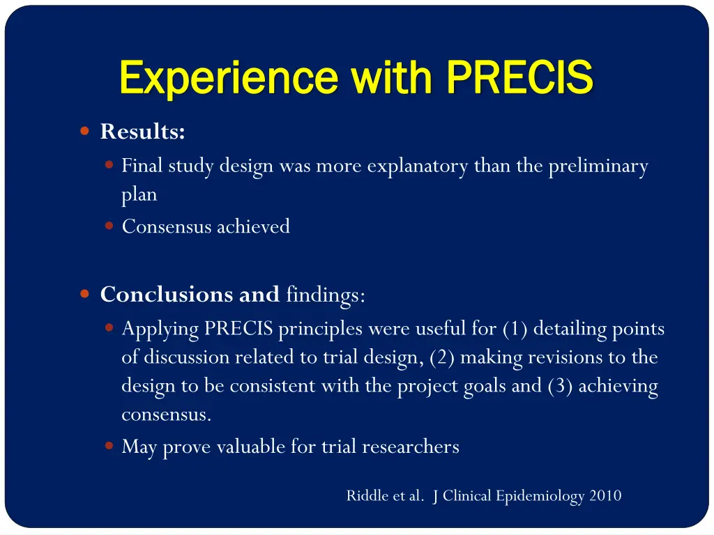 e experience with precis xperience with precis 1