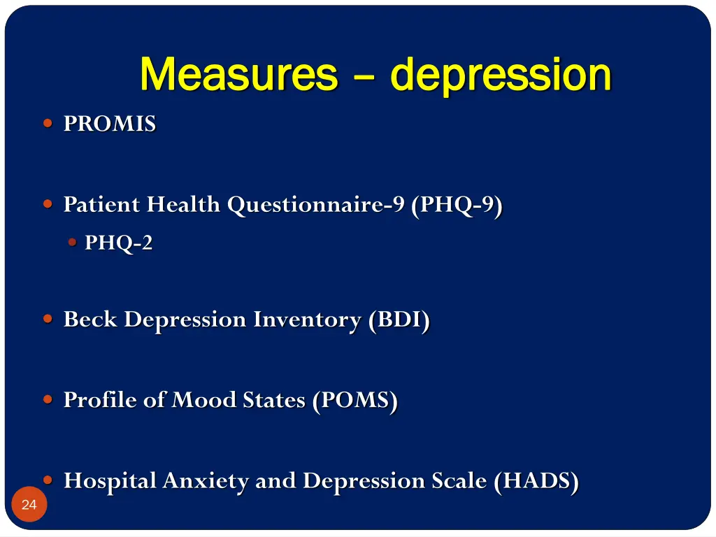 measures measures depression promis
