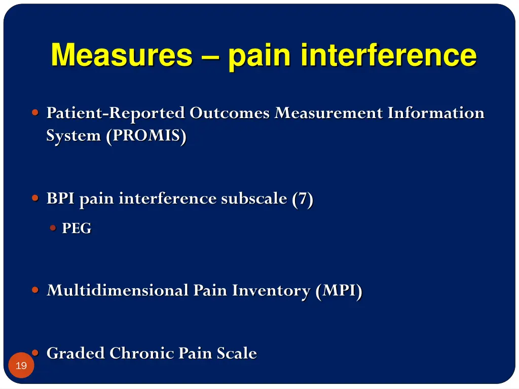 measures pain interference
