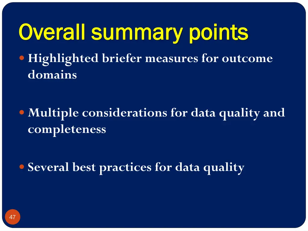 overall summary points overall summary points 1