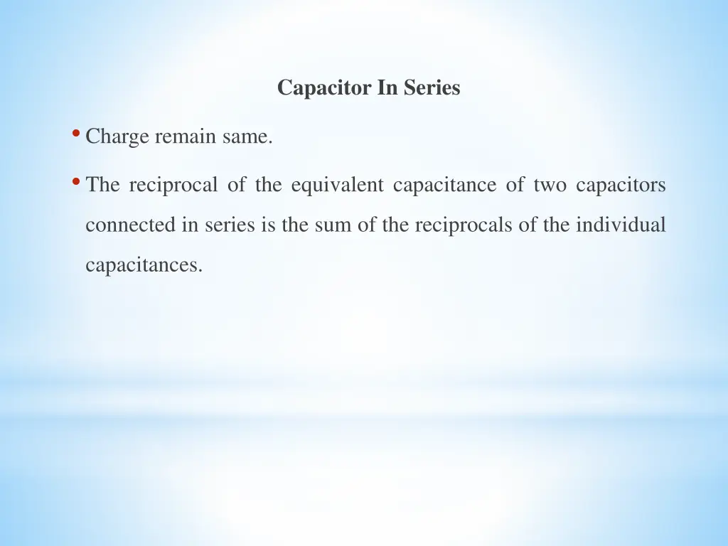 capacitor in series