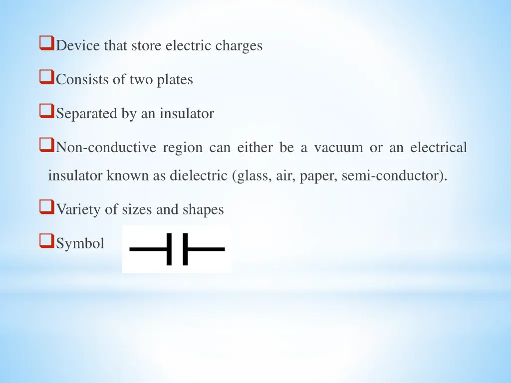 device that store electric charges