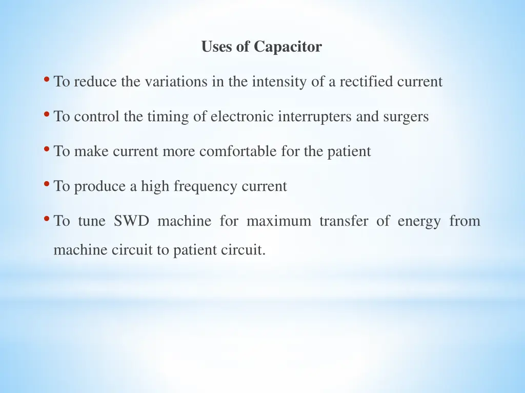 uses of capacitor
