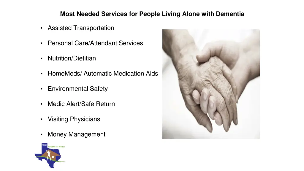 most needed services for people living alone with