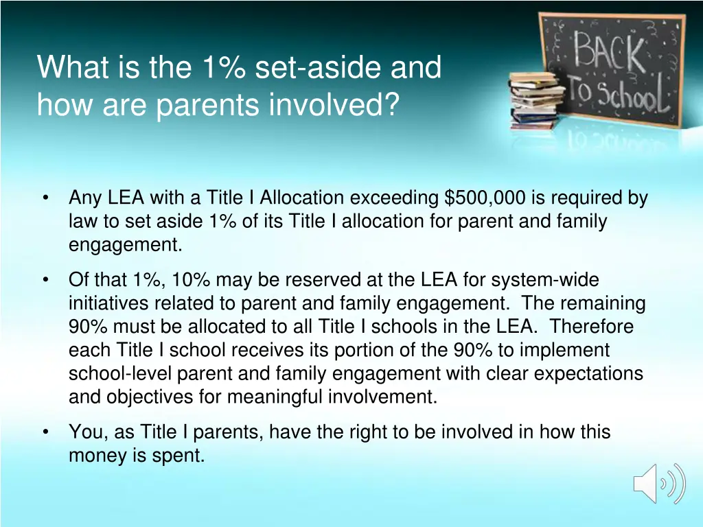 what is the 1 set aside and how are parents