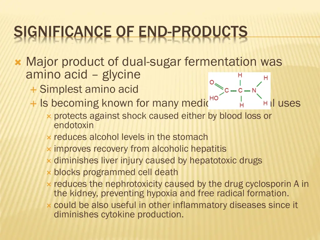 significance of end products