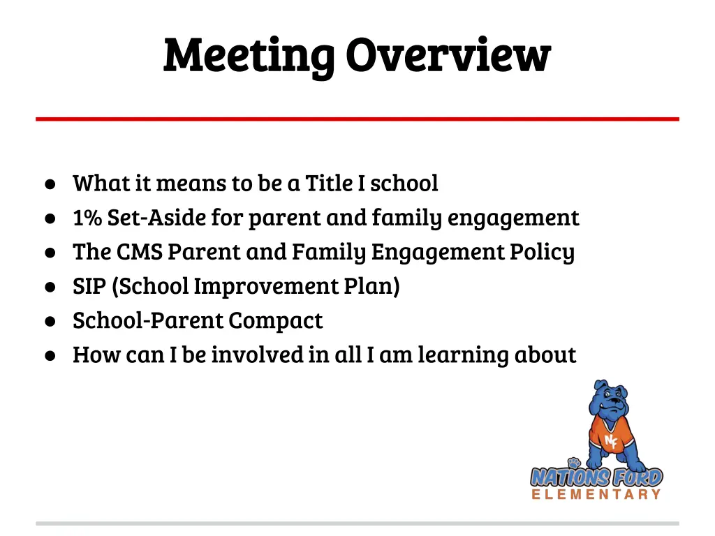 meeting overview meeting overview