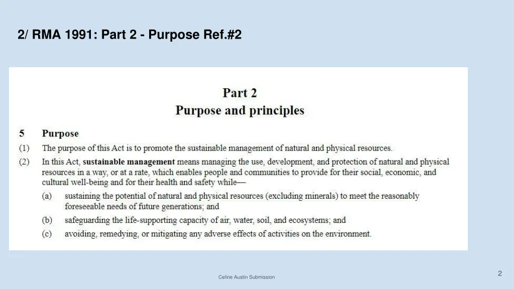 2 rma 1991 part 2 purpose ref 2