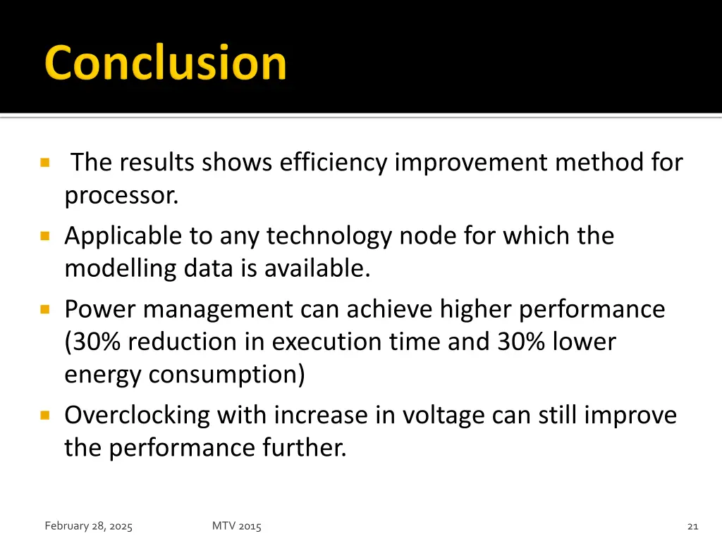the results shows efficiency improvement method