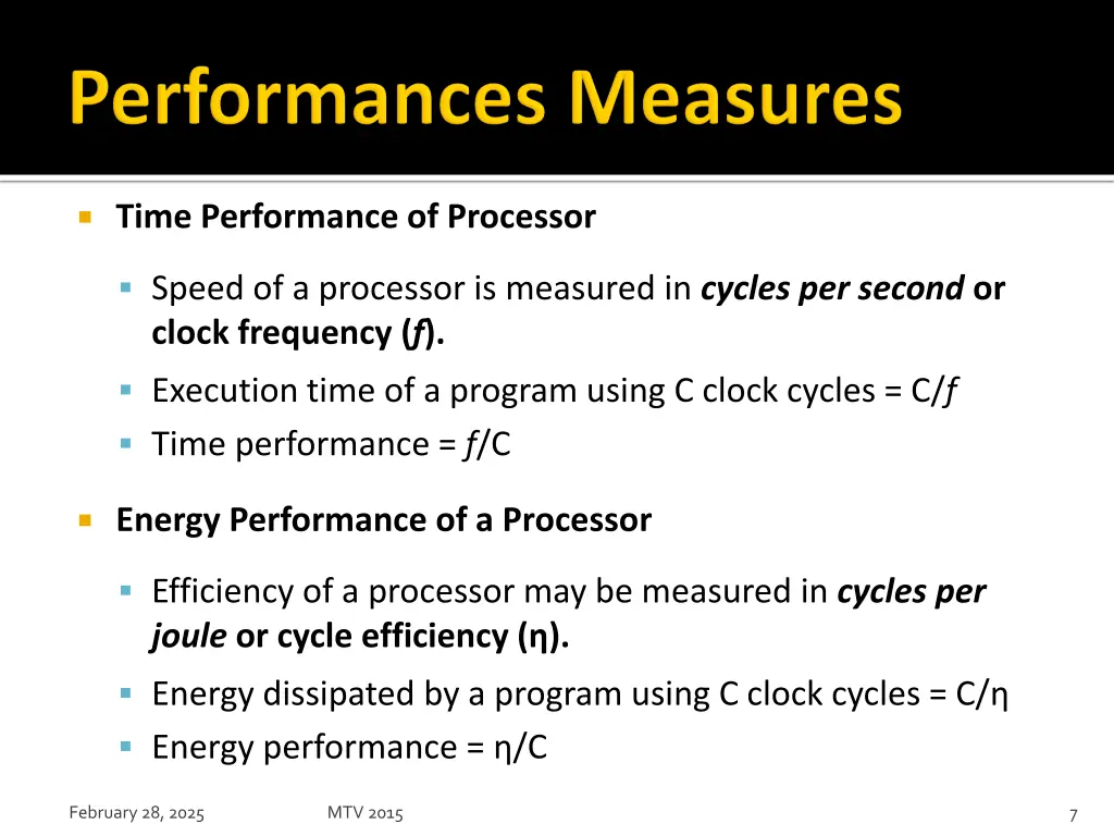 time performance of processor