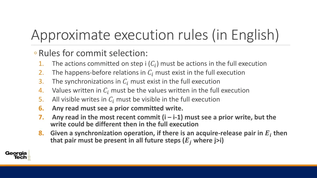 approximate execution rules in english