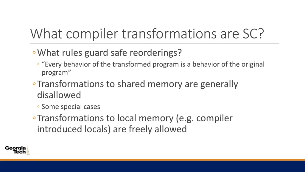 what compiler transformations are sc