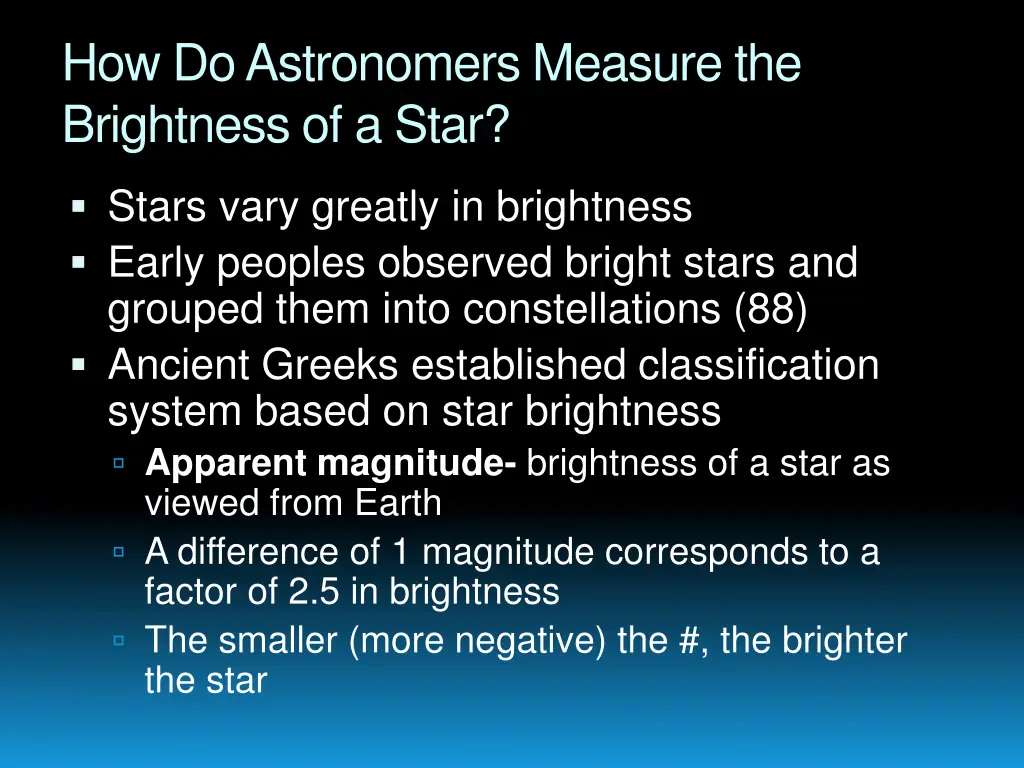 how do astronomers measure the brightness