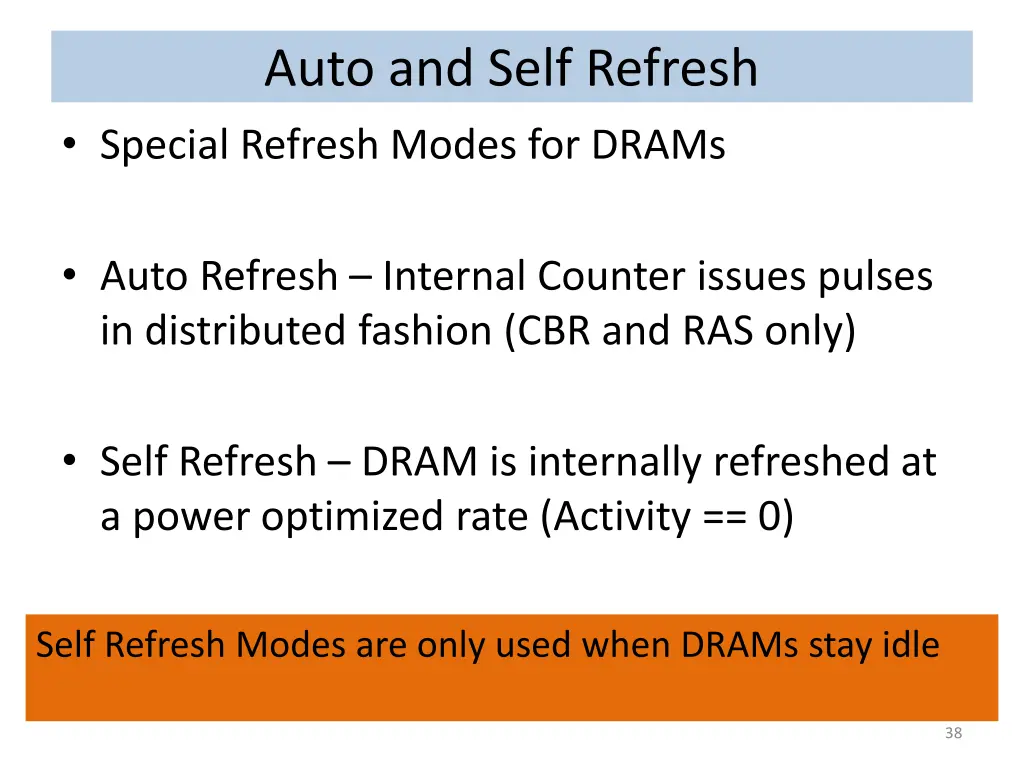 auto and self refresh special refresh modes