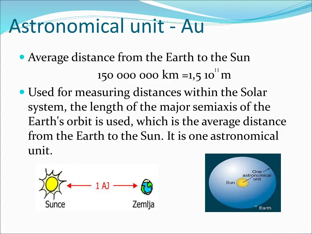 astronomical unit au