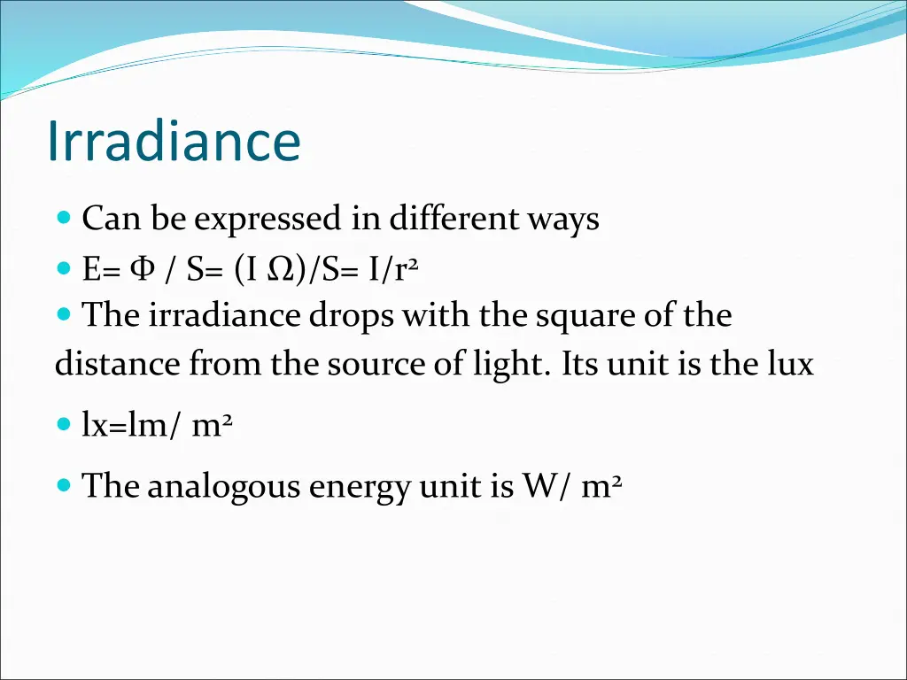 irradiance