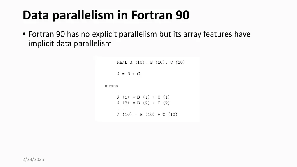 data parallelism in fortran 90