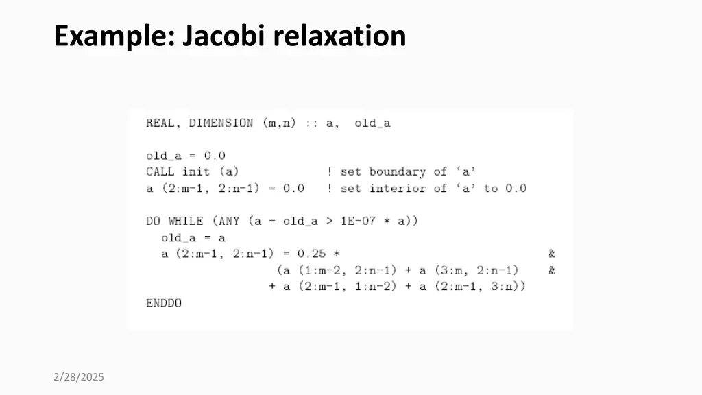 example jacobi relaxation