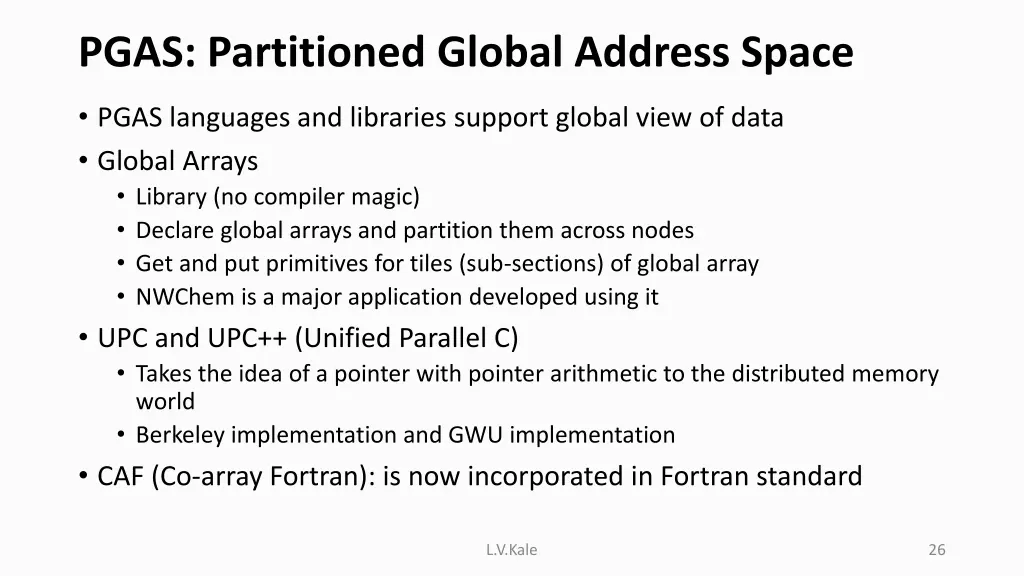 pgas partitioned global address space