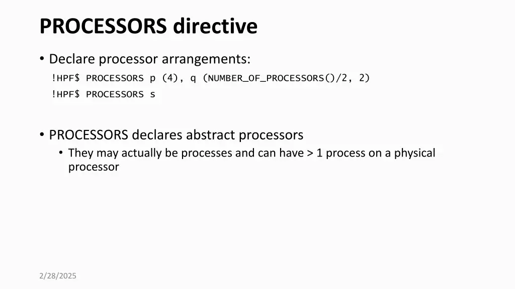 processors directive
