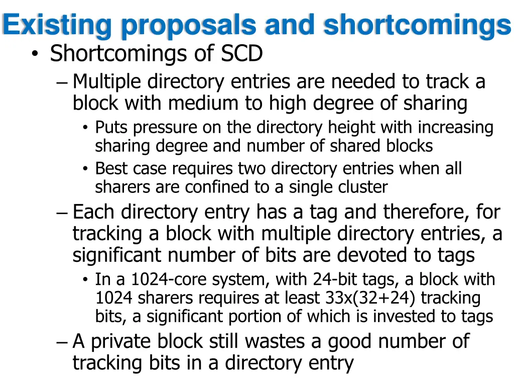 existing proposals and shortcomings shortcomings