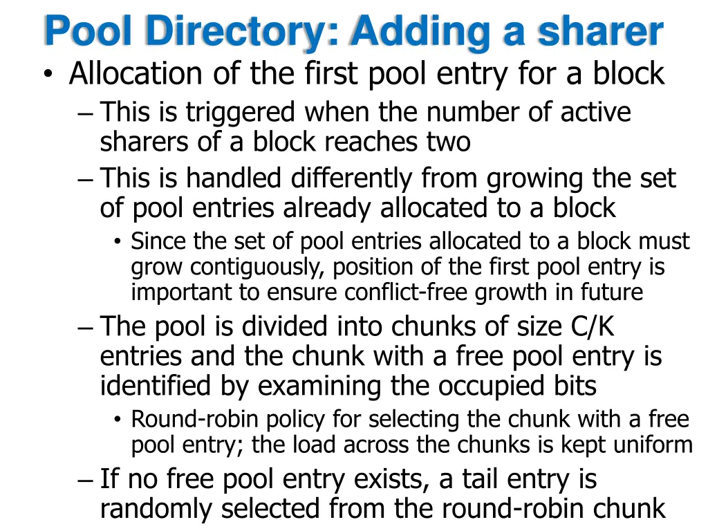 pool directory adding a sharer allocation