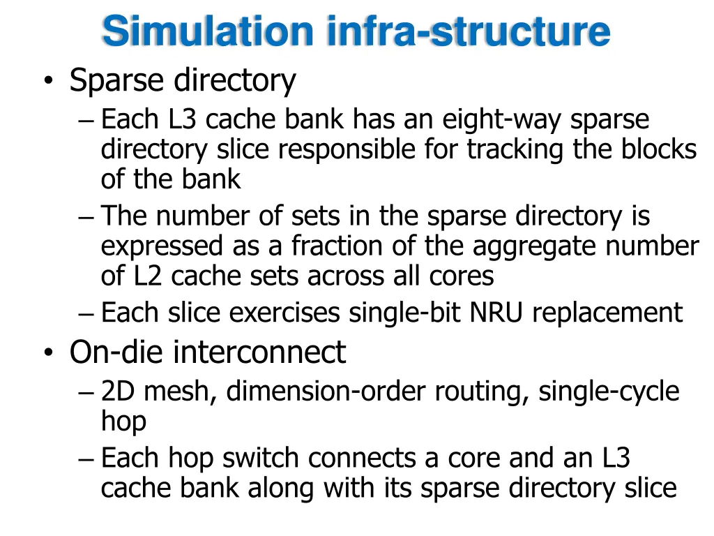 simulation infra structure sparse directory each