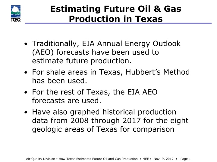 estimating future oil gas production in texas
