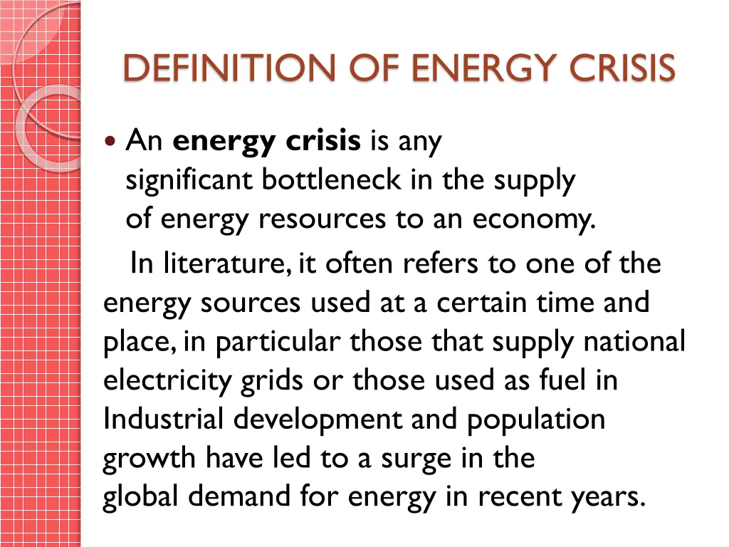 definition of energy crisis
