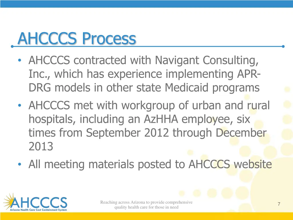 ahcccs process ahcccs contracted with navigant