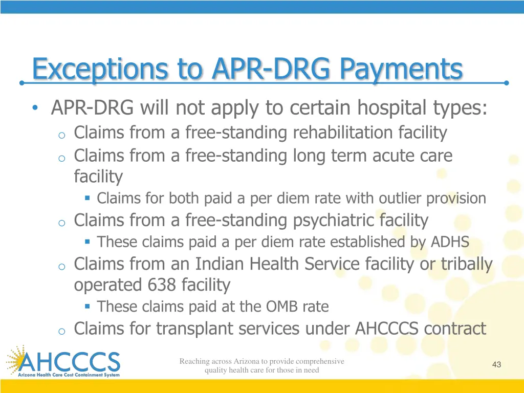 exceptions to apr drg payments apr drg will